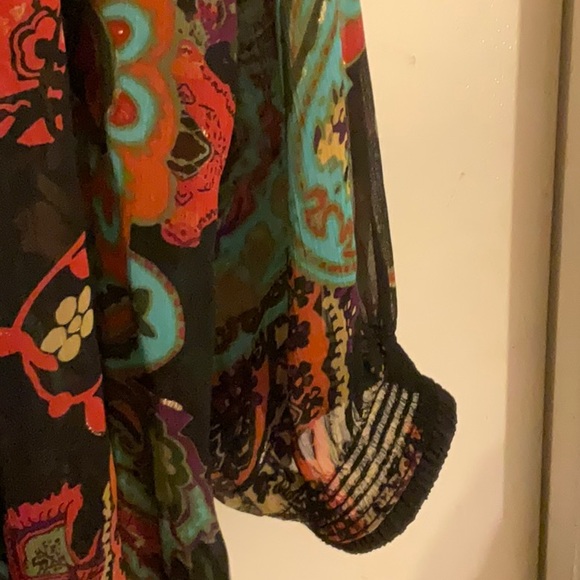 Fashion Bug sheer paisley tunic caftan plus size 1X - Picture 7 of 13